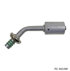 Conexão Spring lock 45º Macho 10mm Aluminio c/ clip