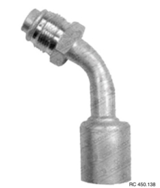 Conexão O’ring 45º Macho 12mm Aluminio Giratória c/ Clip