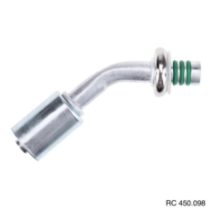 Conexão Spring Lock 45º Macho 08mm Aluminio c/Clip