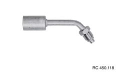 Conexão O’ring 45º Macho 06mm Aluminio Giratória c/ Clip