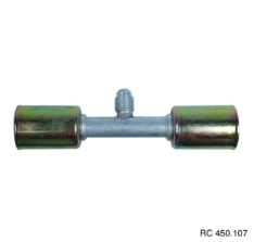 Emenda 10mm Aluminio c/ Válvula de Serviço R12 c/ Clip