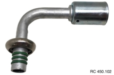 Conexão Spring lock 90º Macho 08mm Aluminio c/ Clip