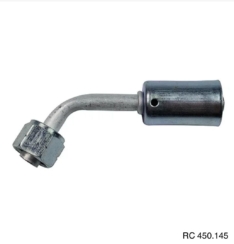 Conexão Radial 45º Fêmea 06mm Aluminio c/ Clip R134a