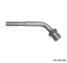 Conexão O´ring 45º Macho 08mm Aluminio Fixo s/ Clip