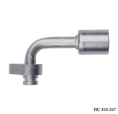 Conexão Block Fitting Radial 90º 10mm Aluminio s/ Engate do Compressor