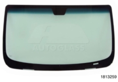 VIDRO PARABRISA FIAT DUCATO 2018/ VAN VERDE FAIXA AZUL (ABERTURA DE CHASSI/EXTRUDADO/PASTILHA RETROVISOR/SERIGRAFIA