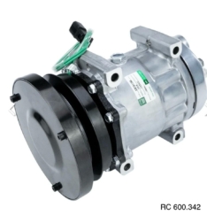 Compressor AA7H15AA Parafuso Passante Descarga e Sucção Traseira Máquina Case 865B/ D4E – 24 Volts Polia Canal 1A 138mm OEM: 84304794