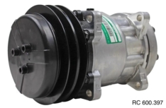 Compressor SANDEN 7H15 8 Orelhas Máquina Pulverizador Valtra BS3020H / Trator Massey Ferguson 6360 – Sucção e Descarga Traseira Engate – 12 Volts Polia 2A 140mm R134a