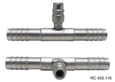 Emenda 10mm Alumínio c/ Válvula de Serviço R134a s/ Clip