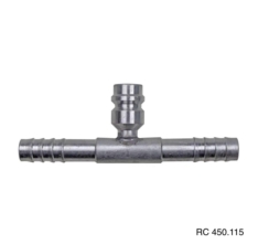 Emenda 08mm Aluminio c/ Válvula de Serviço R134a s/Clip