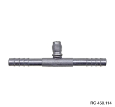 Emenda 06mm Aluminio c/ Válvula de Serviço R134a s/Clip